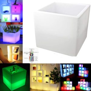 Cube LED ouvert éclairage carré 16 couleurs RVB blanc télécommande multifonctionnelle rechargeable