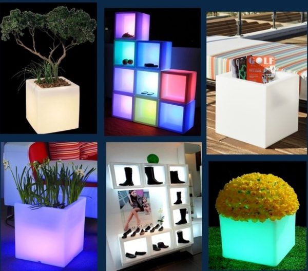 Cube LED ouvert éclairage carré 16 couleurs RVB blanc télécommande multifonctionnelle rechargeable - VDD World
