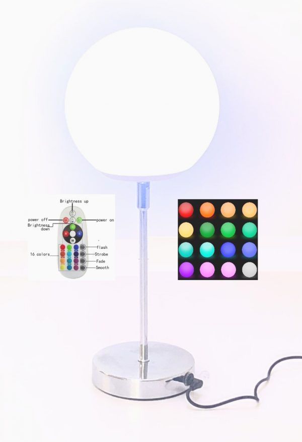 Lampe de table debout veilleuse LED 16 couleurs RGB blanc lampe de bureau télécommande - VDD World