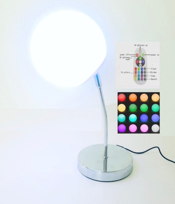Lampe de bureau Lampe de table LED 16 couleurs RGB blanc télécommande - VDD World