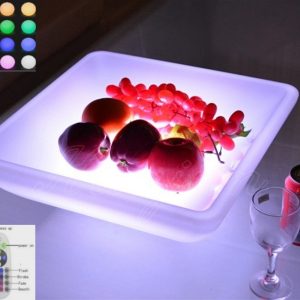 Bol de service éclairage led - coupe à glace - coupe à fruits - bol de service - télécommande rechar