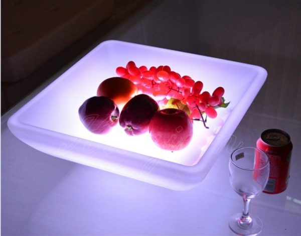 Bol de service éclairage led - coupe à glace - coupe à fruits - bol de service - télécommande rechar - VDD World