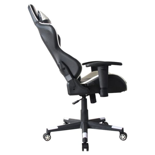 Chaise de bureau Racing Gaming Chair Style High Design Thomas blanc noir - VDD World