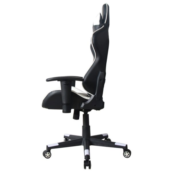 Chaise de bureau Racing Gaming Chair Style High Design Thomas blanc noir - VDD World