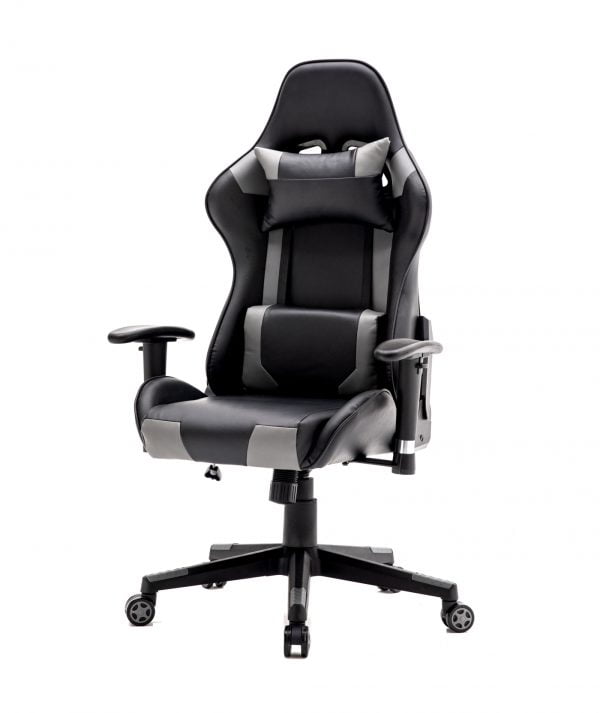 Chaise gaming Thomas - chaise de bureau racing style gaming - gris noir - VDD World