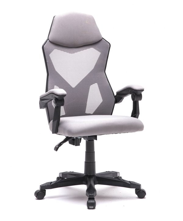 Chaise de bureau Fresno - chaise de jeu - gris - VDD World