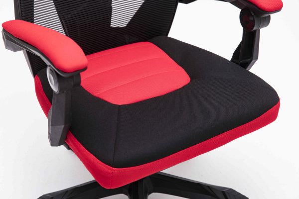 Chaise de bureau Fresno - chaise de jeu - noir rouge - VDD World