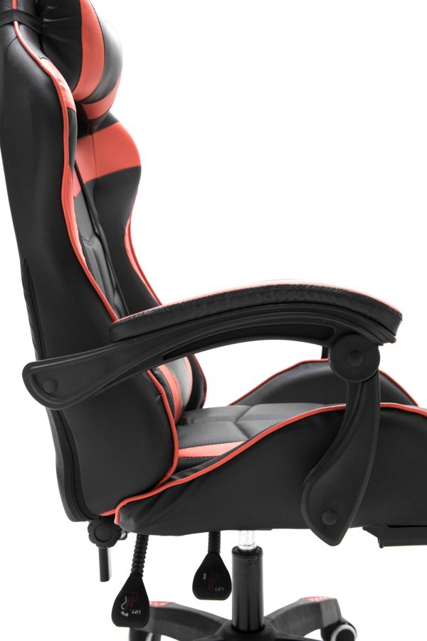 Game Chair Cyclone Teens - Chaise de bureau - Chaise de jeu de course - Rouge noir - VDD World