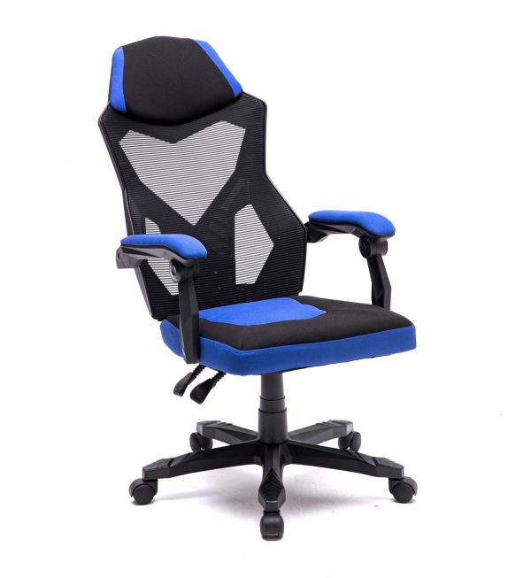 Chaise de bureau Fresno - chaise de jeu - bleu noir - VDD World