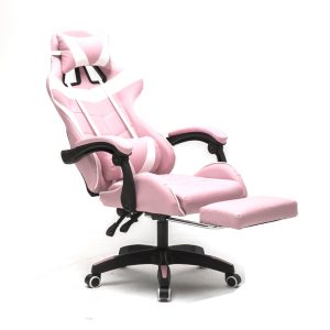 Chaise gaming avec repose pieds Cyclone adolescents - chaise de bureau - chaise gamer racing - blanc