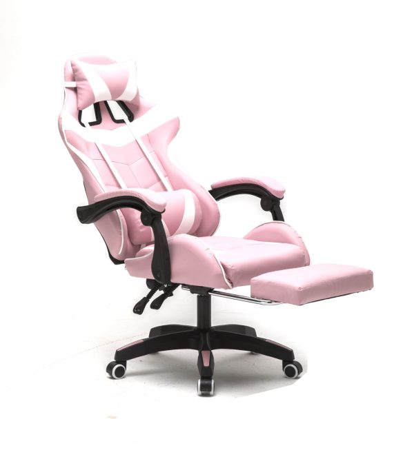 Chaise gaming avec repose pieds Cyclone adolescents - chaise de bureau - chaise gamer racing - blanc - VDD World