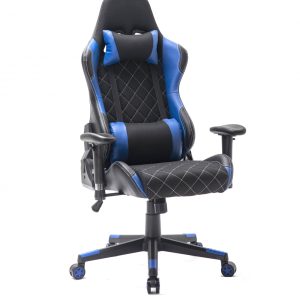 Chaise de bureau racing gaming gaming style high design Thomas noir bleu