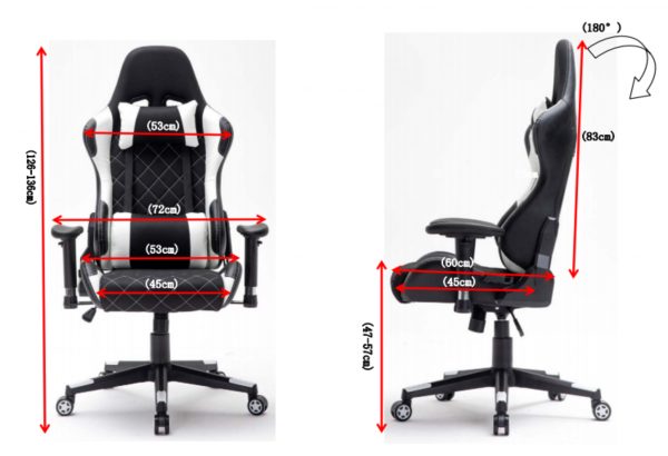 Chaise de bureau racing gaming gaming style high design Thomas noir bleu - VDD World