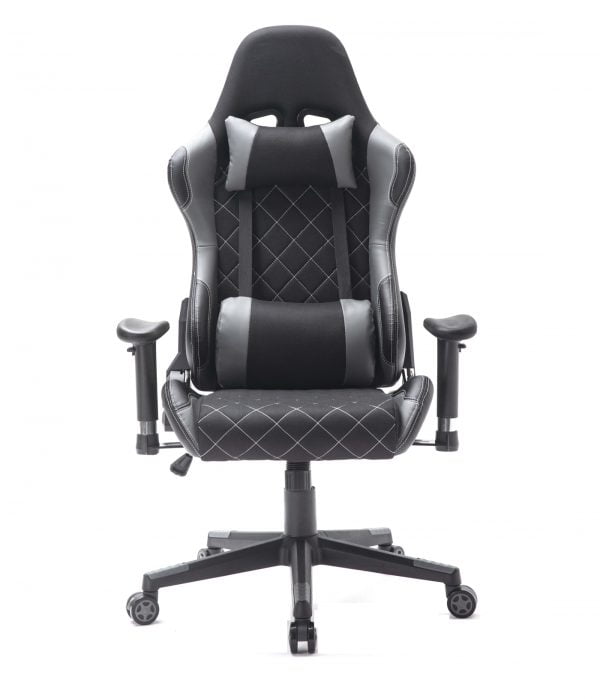 Chaise de jeu Classic - chaise de bureau - revêtement en tissu - noir gris - VDD World