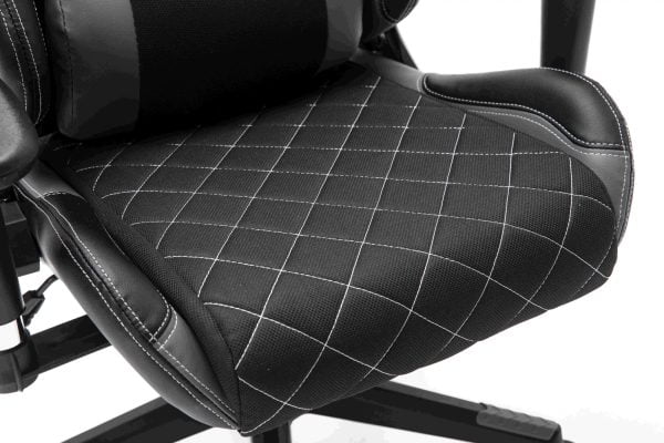 Chaise de jeu Classic - chaise de bureau - revêtement en tissu - noir gris - VDD World