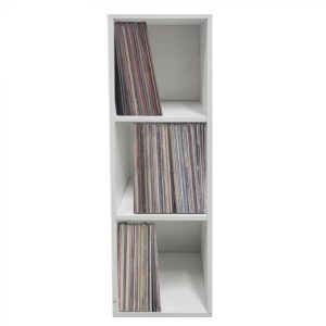 Lp records meuble de rangement vinyle - range disques vinyle lp - 3 compartiments - blanc