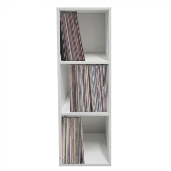 Lp records meuble de rangement vinyle - range disques vinyle lp - 3 compartiments - blanc - VDD World