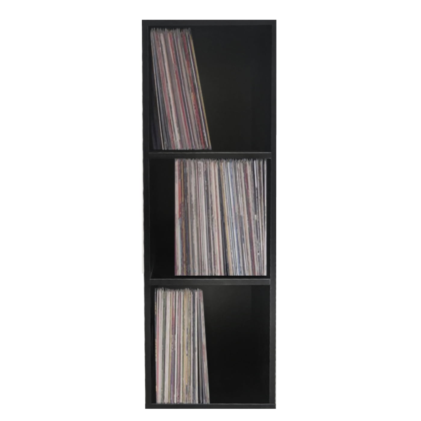 Meuble De Rangement Pour Vinyles LP - Bibliothèque 8 Compartiments, Capacité ~250 Disques, Béton Gris 114x60x40 Cm
