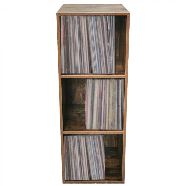 Meuble de rangement vinyle Lp records - rangement disques vinyles lp - 3 compartiments - écrous - VDD World