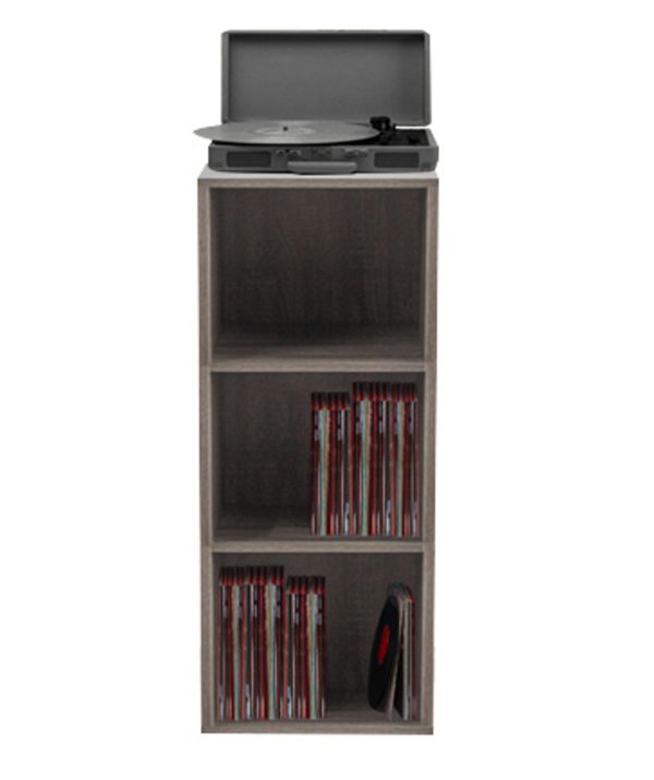 Meuble de rangement vinyle Lp records - rangement disques vinyles lp - bibliothèque - 3 compartiment - VDD World