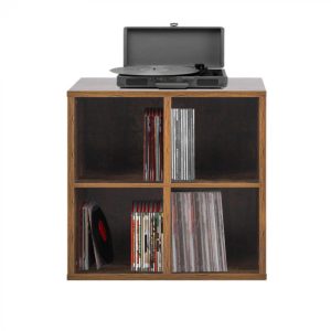 Records vinyl lp cabinet - rangement disques vinyles lp - bibliothèque - marron