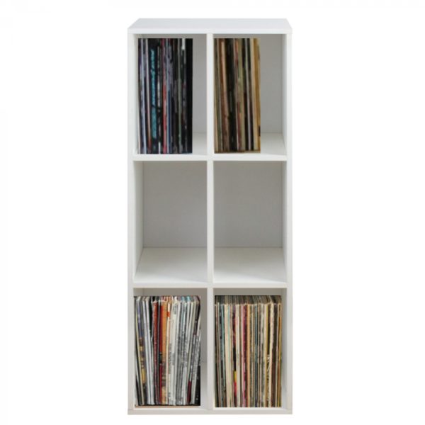 Meuble de rangement pour disques lp - stocker des disques vinyles lp - bibliothèque - blanc - VDD World