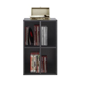 Meuble pour disques vinyle lp - rangement des disques lp - meuble pour tourne-disque - noir