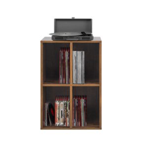 Meuble pour disques vinyle lp - rangement des disques lp - meuble pour tourne-disque - brun