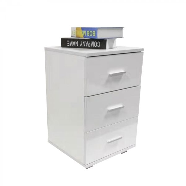 Armoire de chevet 3 tiroirs hauteur 63 cm blanc - VDD World