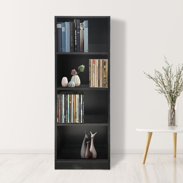 Bibliothèque Vakkie 4 compartiments ouverts - armoire murale - noir - hauteur 130 cm - VDD World