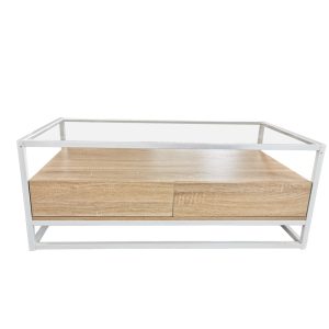 Table de bureau - table de cuisine - largeur 110 cm - blanc marron - VDD World
