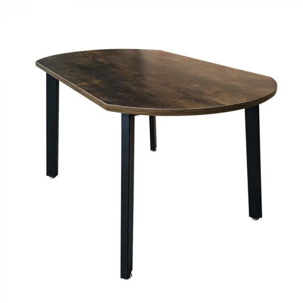 Table basse - vintage industriel - métal bois - 90 x 50 cm - marron noir - VDD World