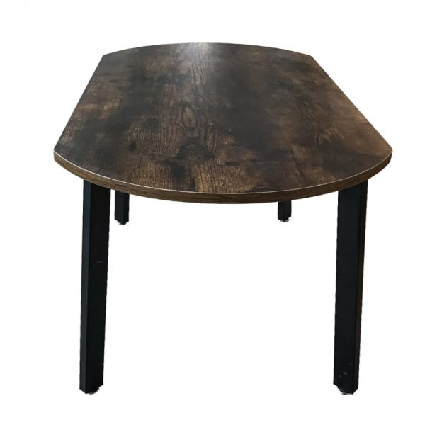 Table basse - vintage industriel - métal bois - 90 x 50 cm - marron noir - VDD World