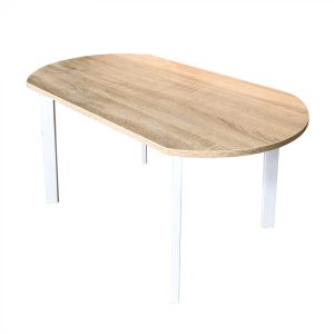 Table de bureau - table de cuisine - largeur 110 cm - blanc marron - VDD World