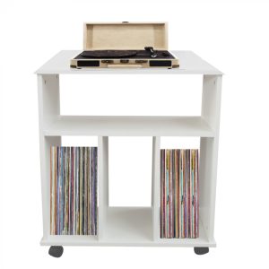 Meuble de rangement vinyle LP - bibliothèque - blanc