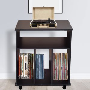 Meuble de rangement vinyle Lp - bibliothèque - rangement magazines livres disques - noir