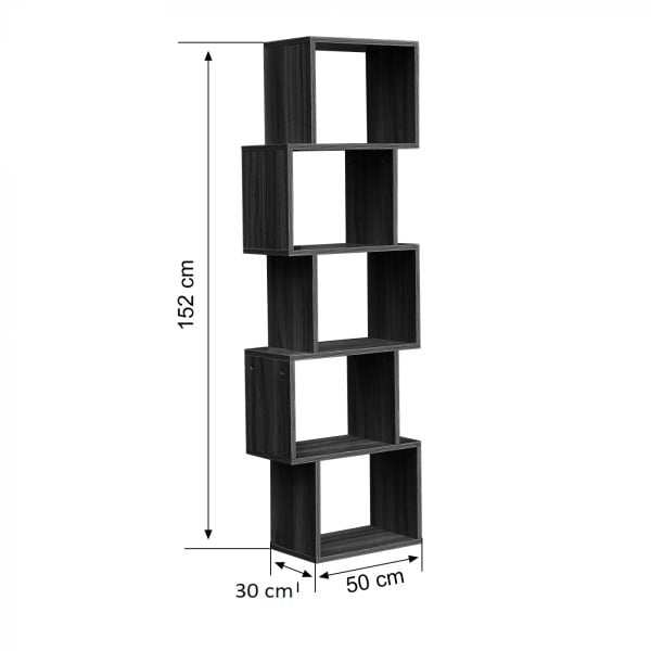 Séparateur d'espace compartiment design cube empilé Yoep ouvert 5 compartiments noir - VDD World