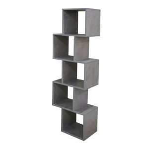 Étagère meuble paravent cube empilé design Yoep 5 compartiments aspect béton gris