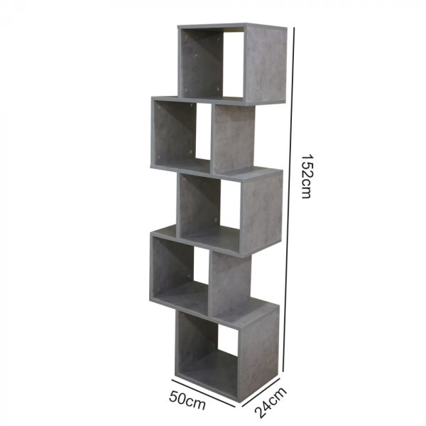 Étagère meuble paravent cube empilé design Yoep 5 compartiments aspect béton gris - VDD World