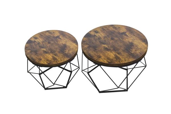 VDD Tables d'appoint set de 2 - table basse style vintage industriel - VDD World