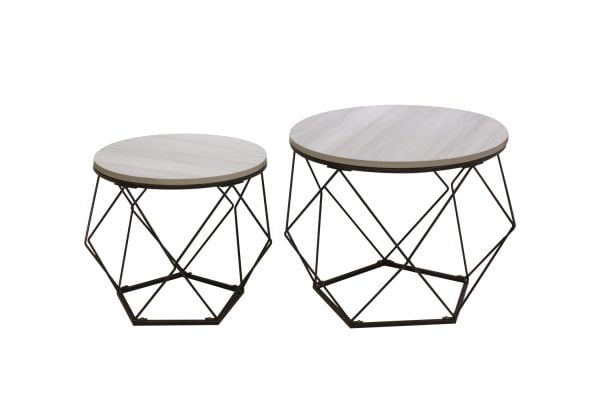 VDD Table d'appoint style vintage industriel - tables basses - lot de 2 - VDD World