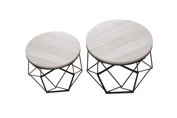 VDD Table d'appoint style vintage industriel - tables basses - lot de 2 - VDD World