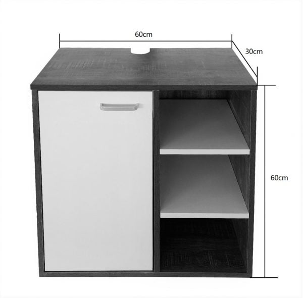 Meuble sous vasque - meuble de salle de bain - gris et blanc - VDD World