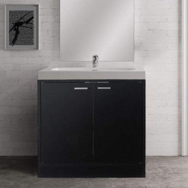 Meuble vasque - meuble de salle de bain - noir - VDD World