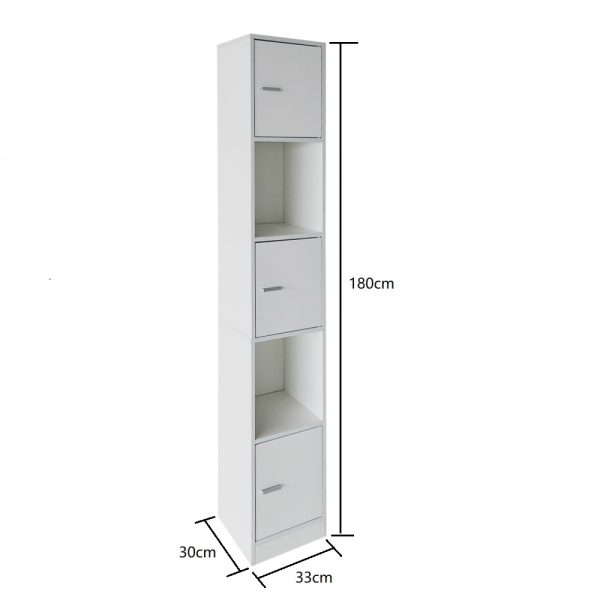 Meuble colonne salle de bain - meuble de rangement salle de bain chambre ou couloir - hauteur 180 cm - VDD World