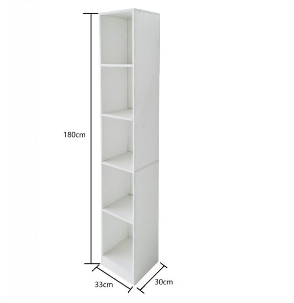 Meuble colonne 5 compartiments ouverts - meuble de rangement salle de bain chambre ou couloir - VDD World