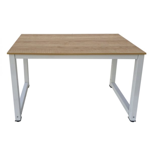 Table d'ordinateur de bureau - table de cuisine - bois métal - 120 cm x 60 cm - blanc avec plateau m - VDD World