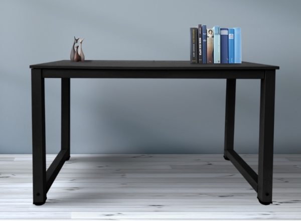 Table d'ordinateur de bureau - table de cuisine - bois métal - 120 cm x 60 cm - noir - VDD World