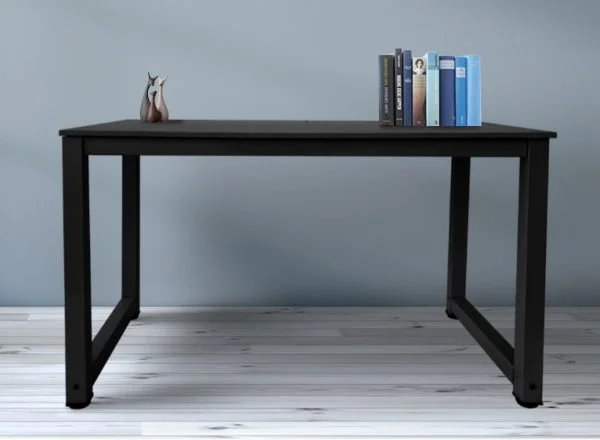 Table d'ordinateur de bureau - table de cuisine - bois métal - 120 cm x 60 cm - noir - VDD World