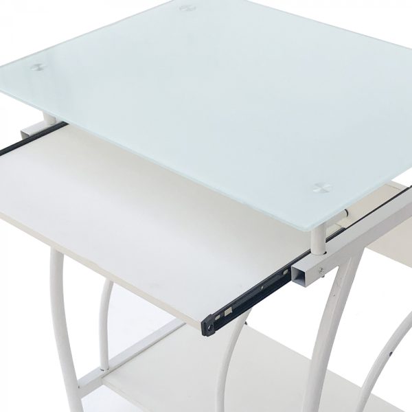 Table d'ordinateur portable de bureau - gain de place - 70 cm x 50 cm - blanc - VDD World